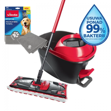 ZESTAW Mop obrotowy Vileda Ultramax Turbo + Ręcznik PETPRO Gratis