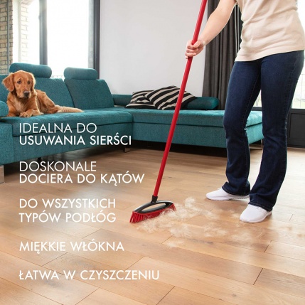 Always Clean Vileda Pet Pro - idealna do usuwania sierści, doskonale dociera do kątów, do wszystkich rodzajów podłóg, miękkie włókna, łatwa w czyszczeniu