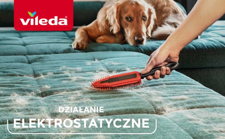 Szczotka elektrostatyczna do sierści i włosów Vileda Pet Pro - działanie elektrostatyczne