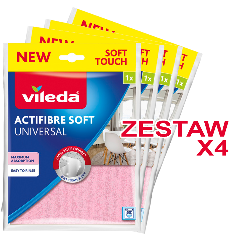 Vileda Actifibre Soft Ściereczka Okien Luster x4 14033859771 