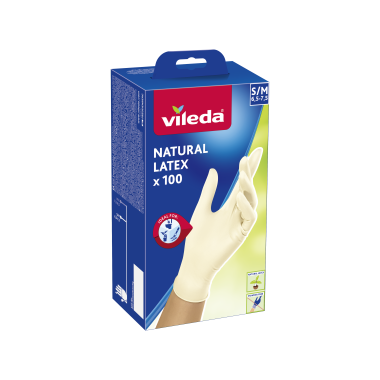 Rękawice lateksowe Vileda Natural Latex S/M 100 szt.