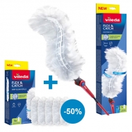 Zestaw Miotełka do kurzu z długą rączką + 6 wkładów Vileda Flex & Catch