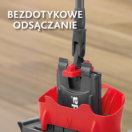 Vileda Ultramax XL, Ultramax XL Turbo, Ultramat XL - bezdotykowe odsączanie wkładu w sicie wiadra