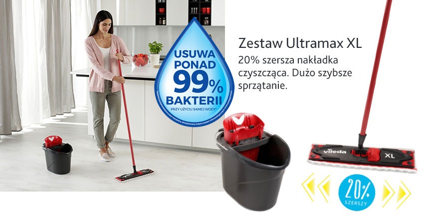 Zestaw Ultramax XL BOX - 20 % szersza nakładka, szybsze sprzątanie